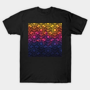 Flower pattern on colorful background T-Shirt